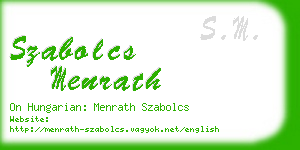 szabolcs menrath business card